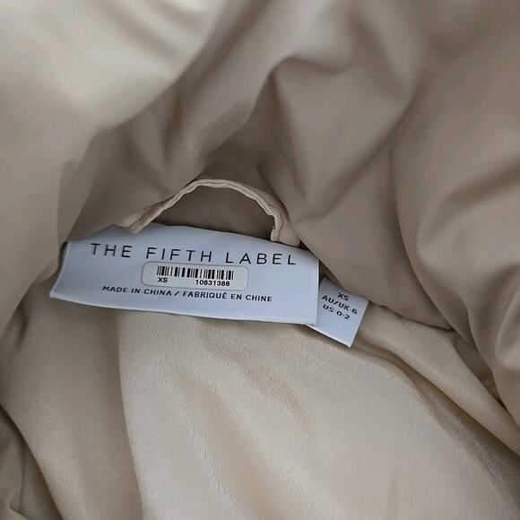 THE FIFTH LABEL Remake Puffer Tan Cropped Bomber Jacket Size XS/ US 2 - Picture 3 of 9
